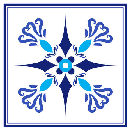 Azulejos portuguese traditional ornamental tileのイラスト素材