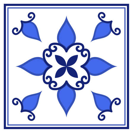 Azulejos portuguese traditional ornamental tileのイラスト素材