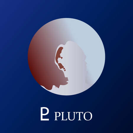 Planet Pluto in flat style. Vector illustrationのイラスト素材