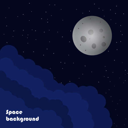 Abstract cosmos background with planet and stars. Vector illustrationのイラスト素材
