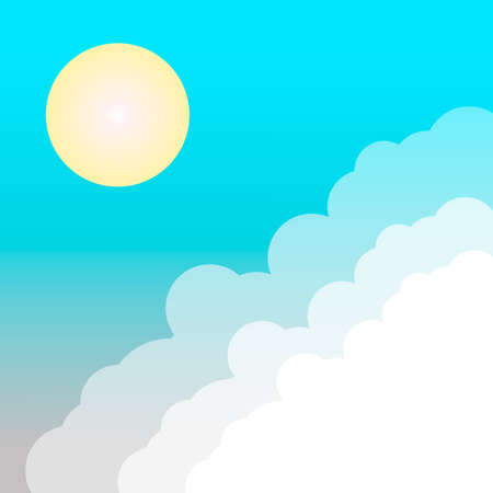 Sun and cloud in the sky. Vector illustrationのイラスト素材