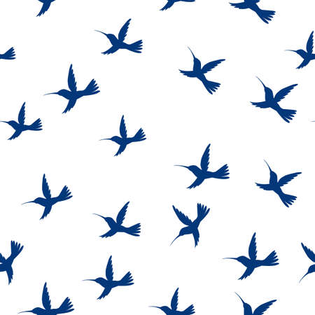 Seamless pattern flying little birds of paradiseのイラスト素材