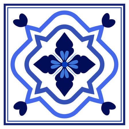 Azulejos portuguese traditional ornamental tileのイラスト素材