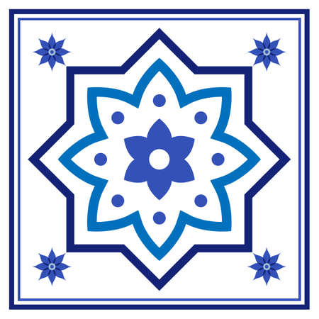 Azulejos portuguese traditional ornamental tile