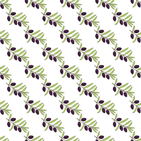 Seamless olive branch patternのイラスト素材