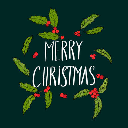 Merry Christmas and Happy New Year greeting cardのイラスト素材