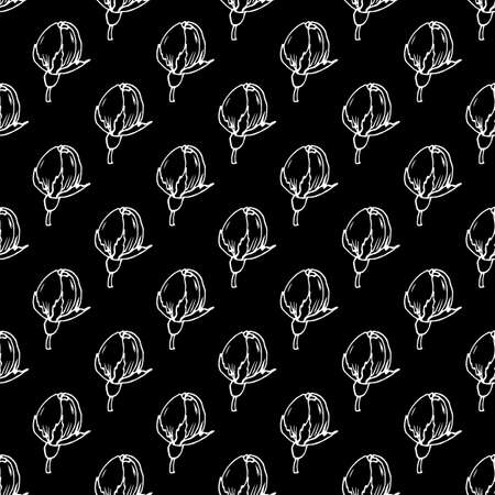 Seamless pattern with abstract white flowersのイラスト素材
