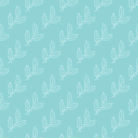 Christmas seamless pattern with holly branchのイラスト素材
