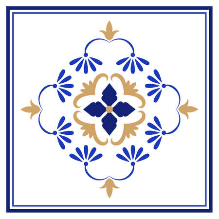 Azulejos portuguese traditional ornamental tile