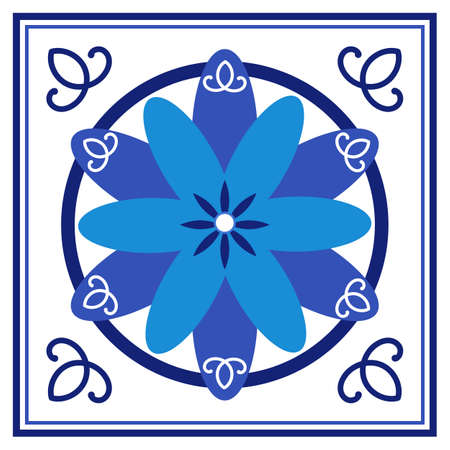 Azulejos portuguese traditional ornamental tileのイラスト素材
