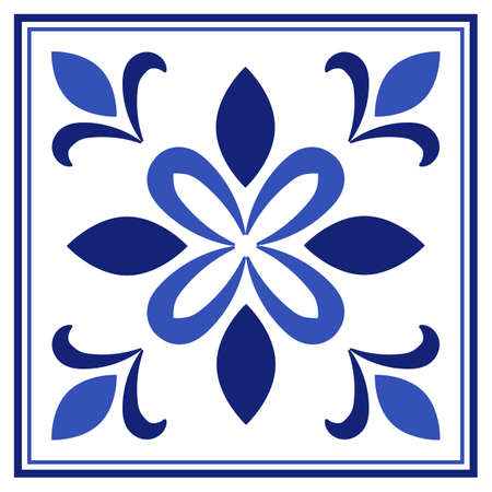 Azulejos portuguese traditional ornamental tileのイラスト素材