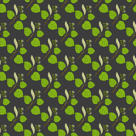 Seamless vector pattern with lindenのイラスト素材