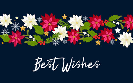 Merry Christmas and Happy New Year greeting cardのイラスト素材