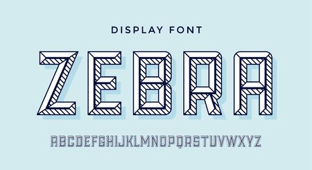 3D Modern Font . White modern line alphabet and 3d font. Bold uppercase retro letters with facet. Type, typography line letters latin font. Hand-drawn modern font for headline. Vector Illustrationのイラスト素材