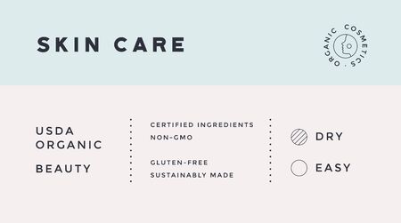 Minimal Label. Typographic modern vintage label, tag, sticker for natural brand, beauty packing. Retro design minimal label, tag of organic cosmetics, old school style, typography. Vector Illustrationのイラスト素材