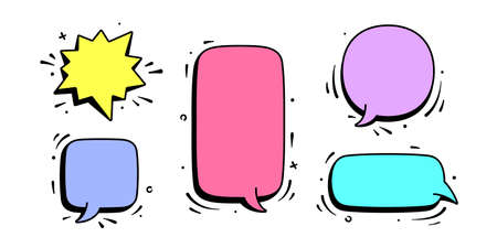 Speech bubble. Set of chat message, cloud talk, speech bubble. Color speech bubble, cloud talk...