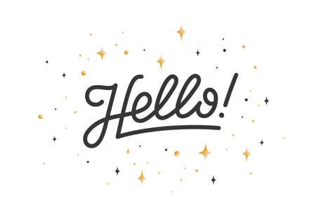 Hello. Lettering for banner, poster and sticker concept with text Helloのイラスト素材