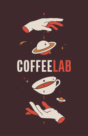 Coffee. Template Label, Tag. Vintageのイラスト素材