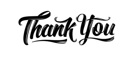Thank You. Hand lettering Thank You for holiday Thanksgiving Day, vintage graphic, banner, poster, greeting card calligraphy thank you, postcard for holiday Thanksgiving Day. Vector Illustrationのイラスト素材