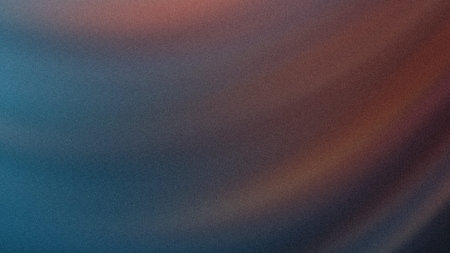 The image displays a dark, abstract background with a blend of blue and red hues, creating a...