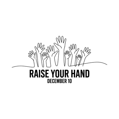 Raise your hands. Hand drawn vector illustration. Isolated on white background.のイラスト素材