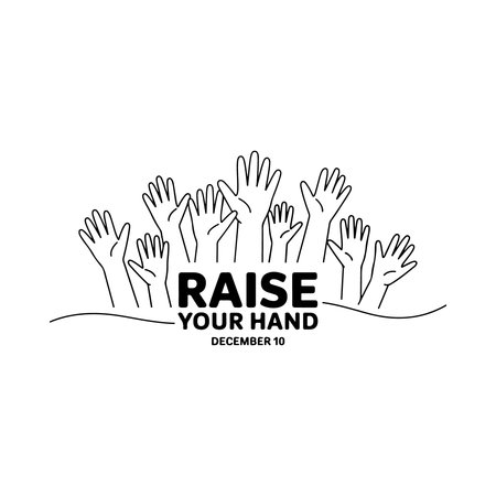 Raise your hands. Hand drawn vector illustration. Design element.のイラスト素材