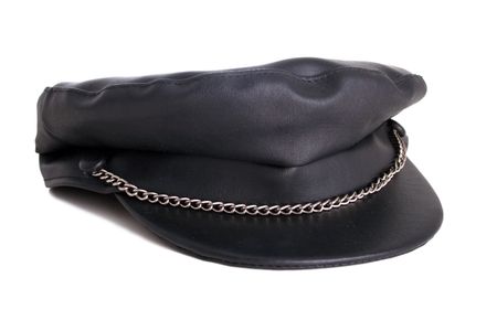 An isolated black leather with chain that looks oh so y - provided with FREE clipping pathの写真素材