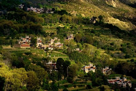 Jiaju Tibetan folk house at Danba, Sichuan Provinceの写真素材