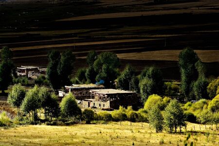 Day view of Bamei Village at Yunnan Province Chinaの写真素材
