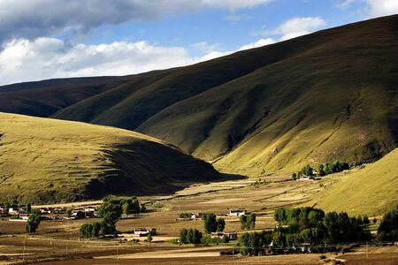Day view of Bamei Village at Yunnan Province Chinaの写真素材