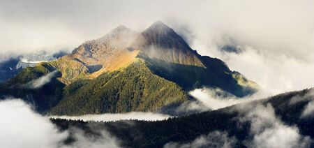 Day view of mountains at Deqin of Yunnan Province Chinaの写真素材