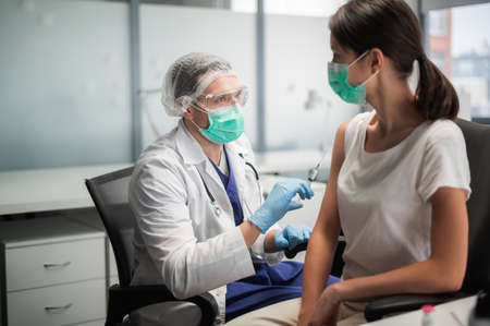 Total vaccination of the population against viral infections takes place in the vaccination room.