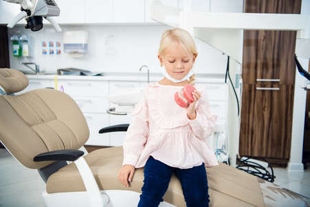 dentistry, medicine, healthcare, children visiting dentists conceptの写真素材