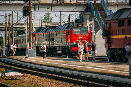20.06.2019 Bryansk. Russia. Passenger train arrives at the station.