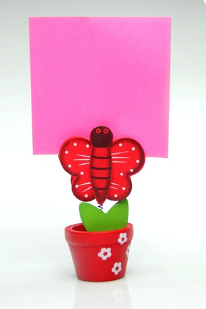 Memo notes with smart homemade colored clipsの写真素材