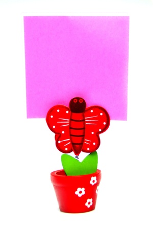 Memo notes with smart homemade colored clipsの写真素材