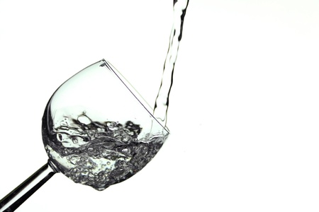 Glass that is filled with fresh waterの写真素材