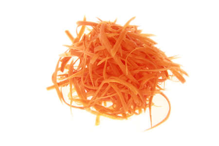 Isolated julienne carrots salad  with white backgroundの写真素材