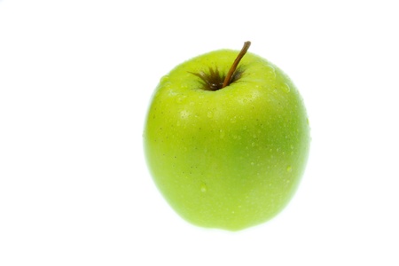 Close up of a delicious green appleの写真素材