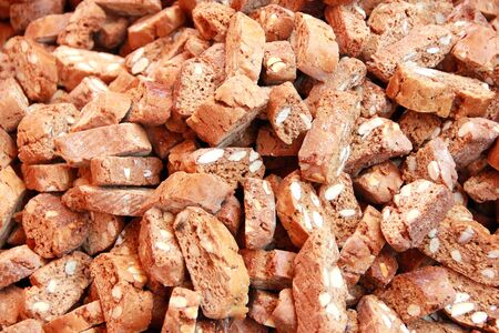 A mountain of sweet cookies with hazelnutsの写真素材