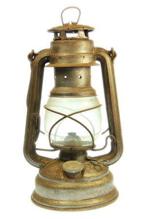 A Old petrol lamp with white backgroundの写真素材