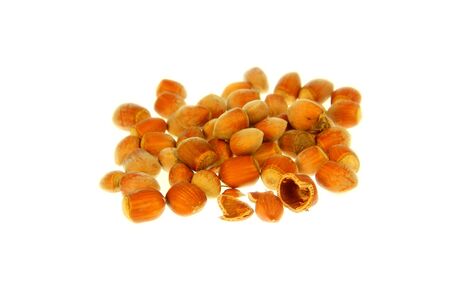  A bunch of nuts with white backgroundの写真素材