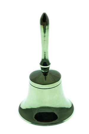 A closeup of a  little bell on white backgroundの写真素材
