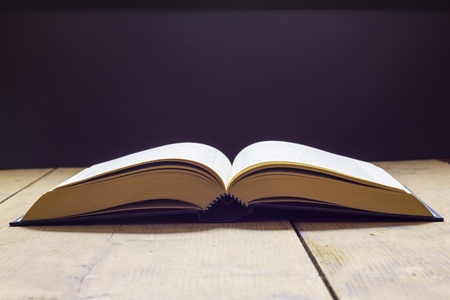 Book on the wooden table 