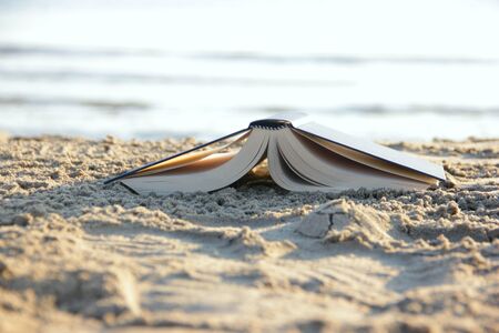 Book on the beachの写真素材