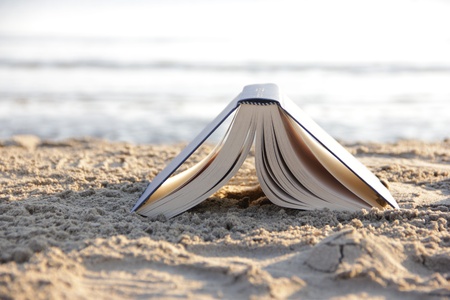Book on the beachの写真素材