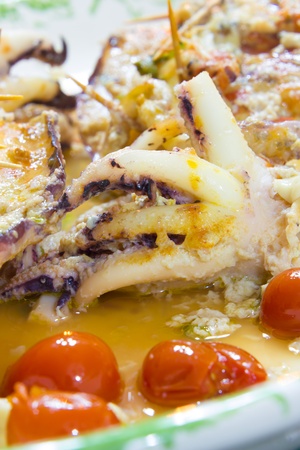 Cuttlefish Stuffed With Tomatoの写真素材