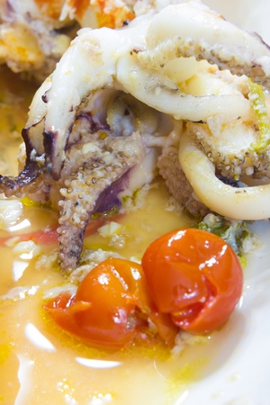 Cuttlefish Stuffed With Tomatoの写真素材
