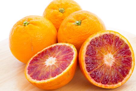 A close up view of same orangesの写真素材