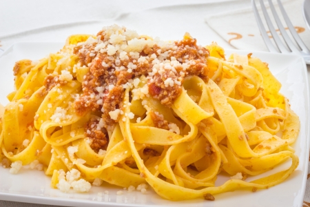 True tagliatelle al ragu from Bologna italyの写真素材